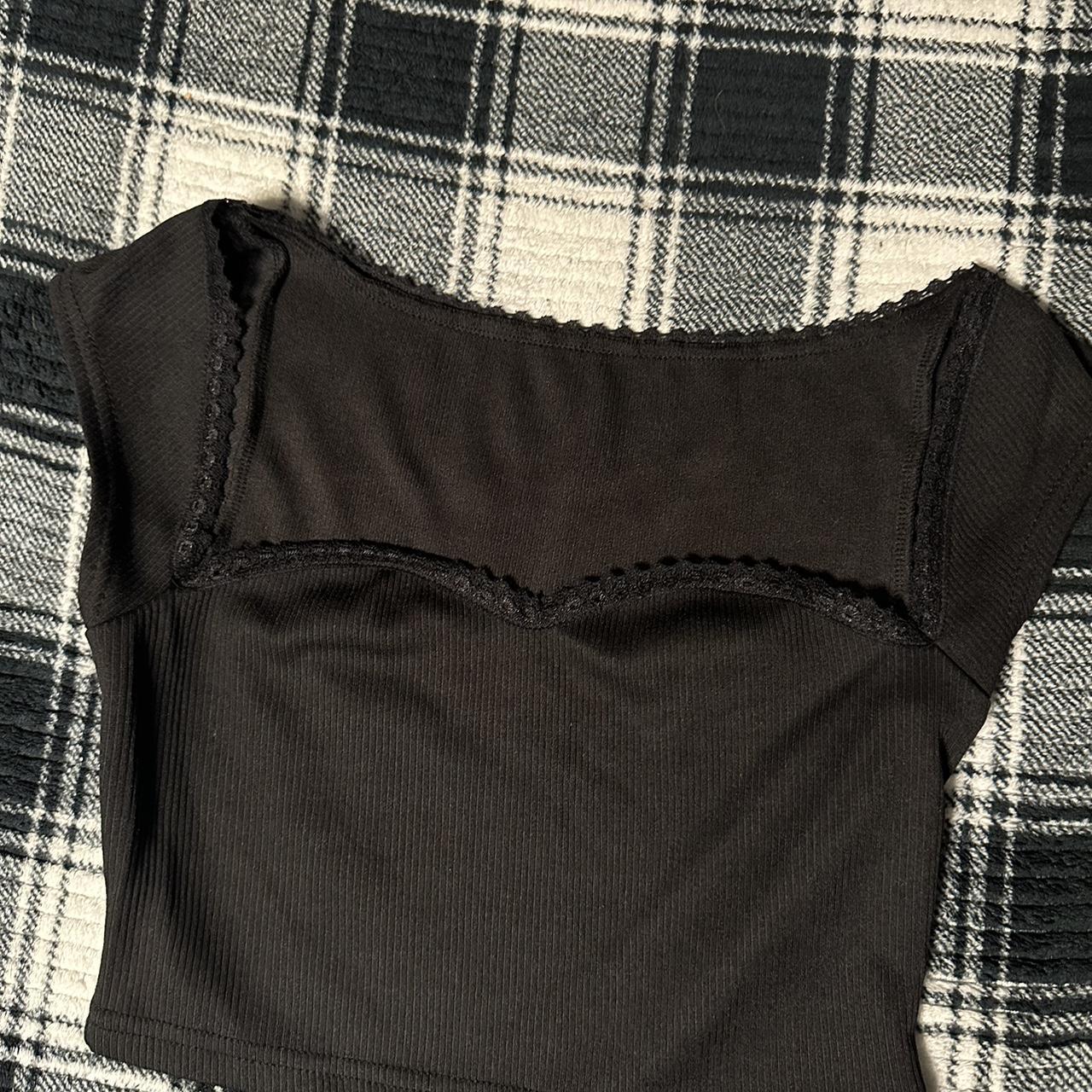 Black coquette, formal crop top #coquette... - Depop