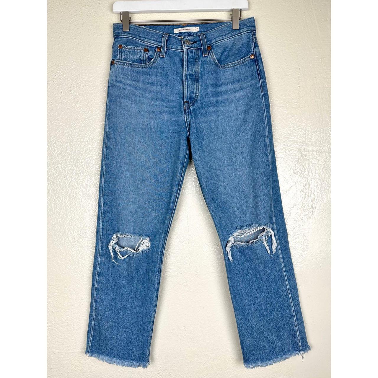 Straight Fit High Rise Ankle Jeans