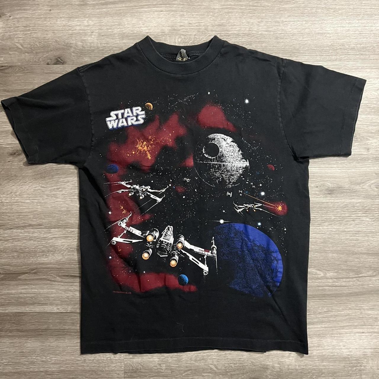 Vintage Star Wars X-Wing Death Star Tee Pre-owned.... - Depop