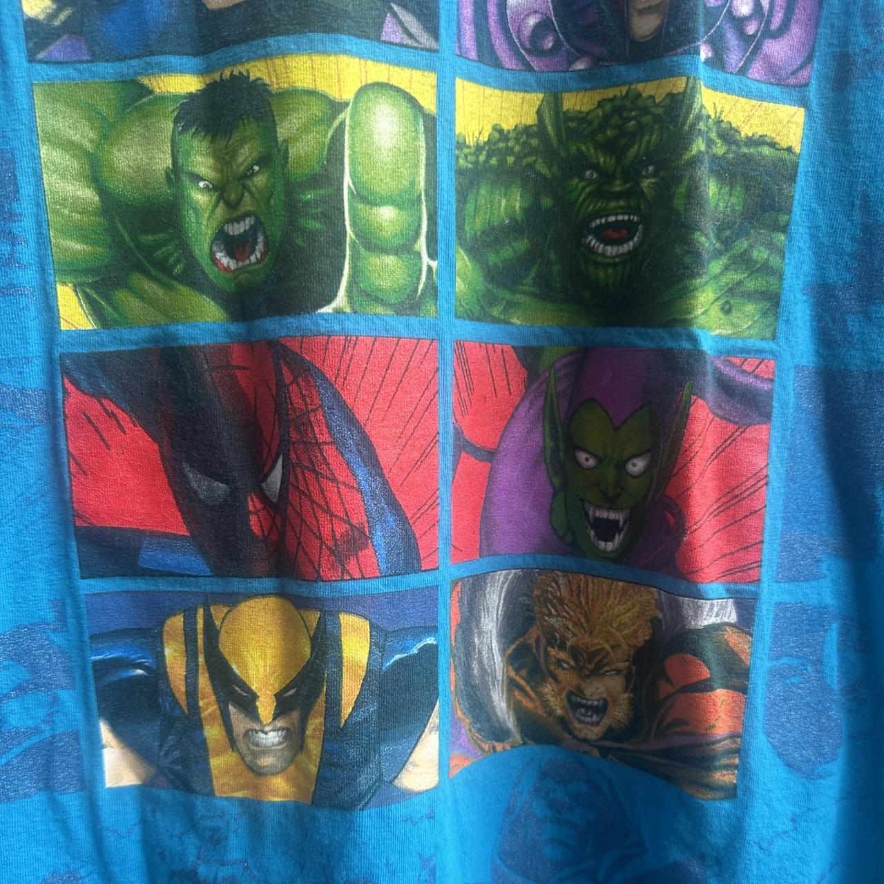 Marvel Men's T-shirt - Blue/Multi - XXL – Marvel … - image 4