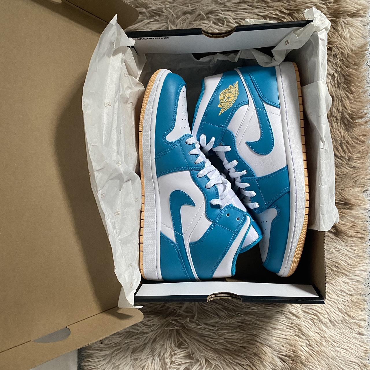 Air Jordan one - Mid White Teal Size 9. Brand new... - Depop