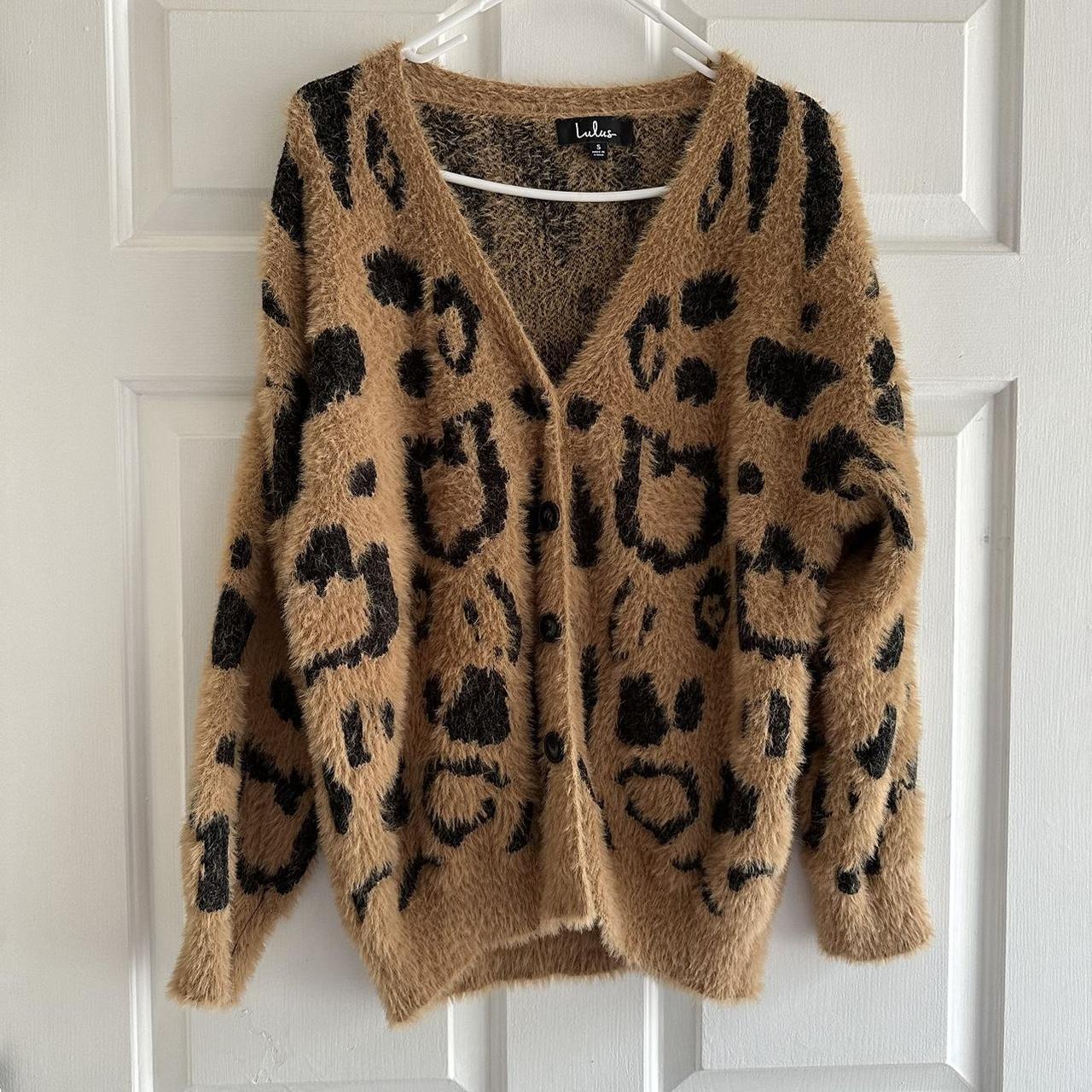 Leopard oversized outlet cardigan