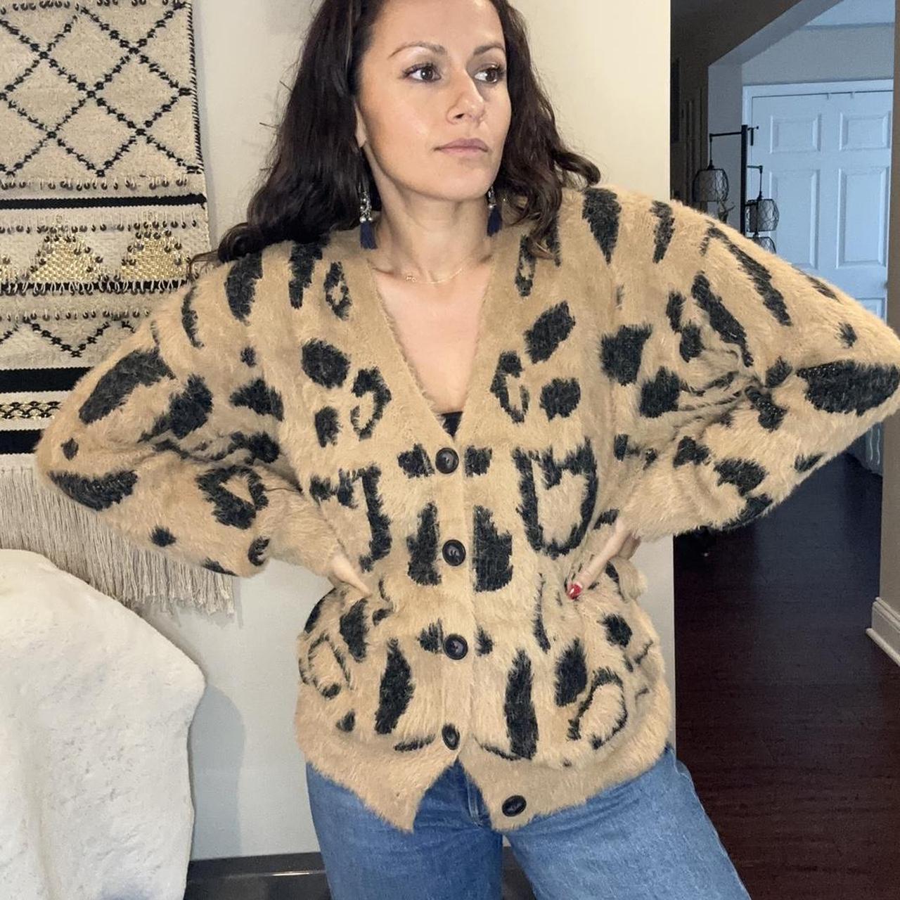 Leopard sale eyelash cardigan