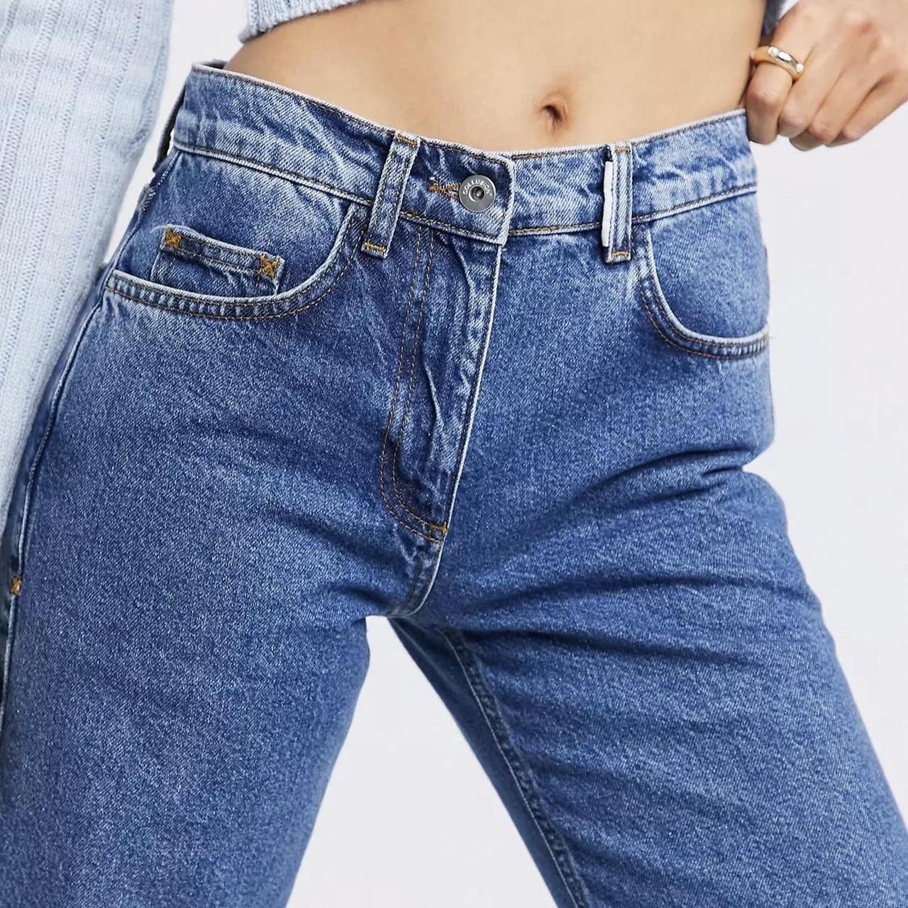 Collusion mid rise dad jeans mid wash Size 6 Depop