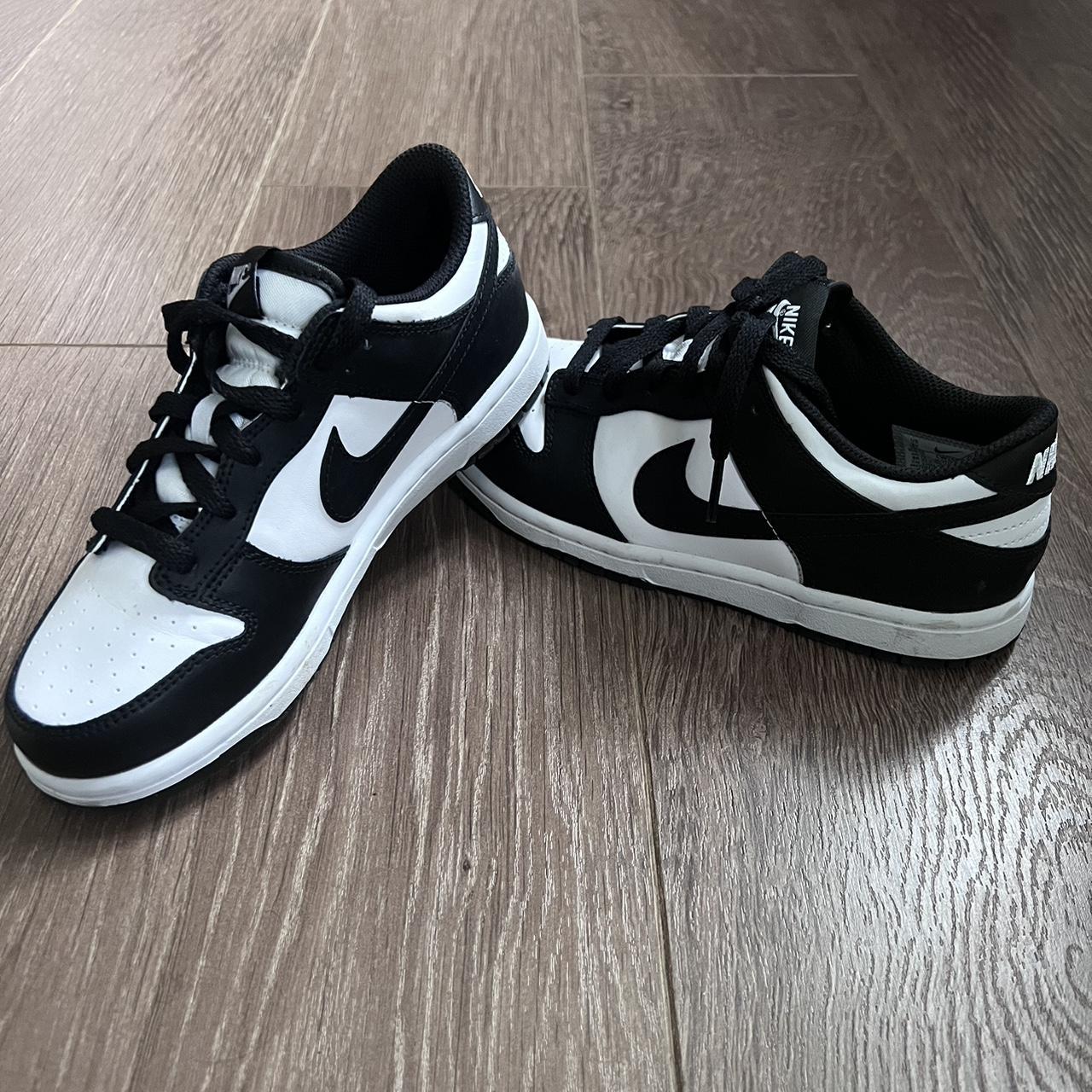 Nike dunk trainers, black and white. Worn only a... Depop
