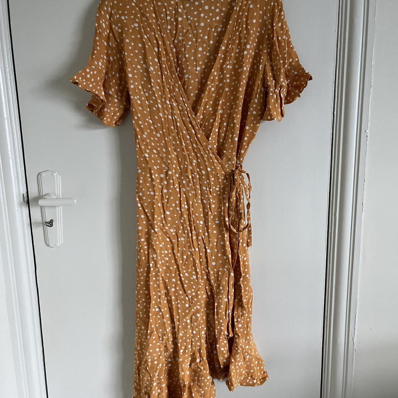Mustard polka dot Penneys wrap dress. Worn once. Depop