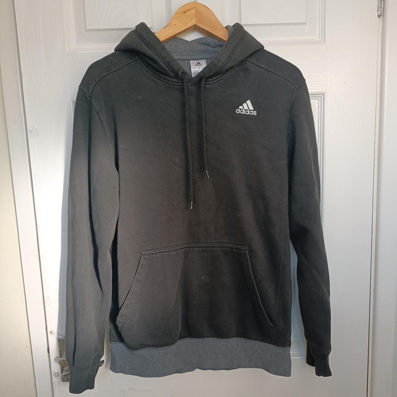 Adidas Men's Black and Silver Hoodie | Depop