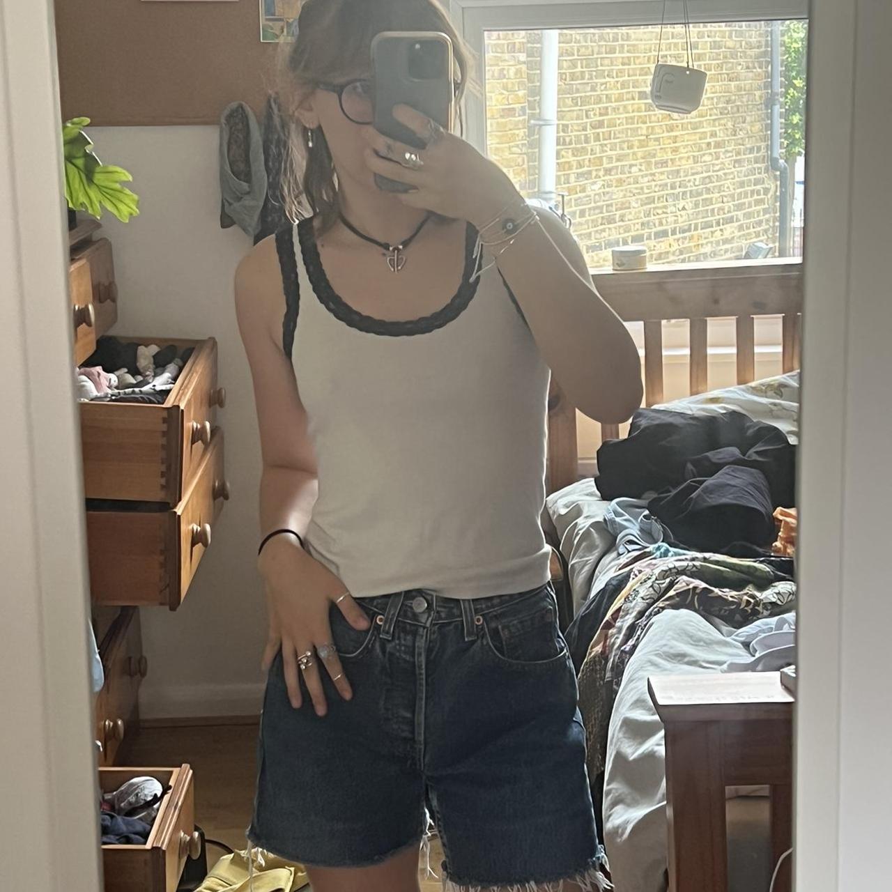 free shipping! brandy melville contrast black lace... Depop