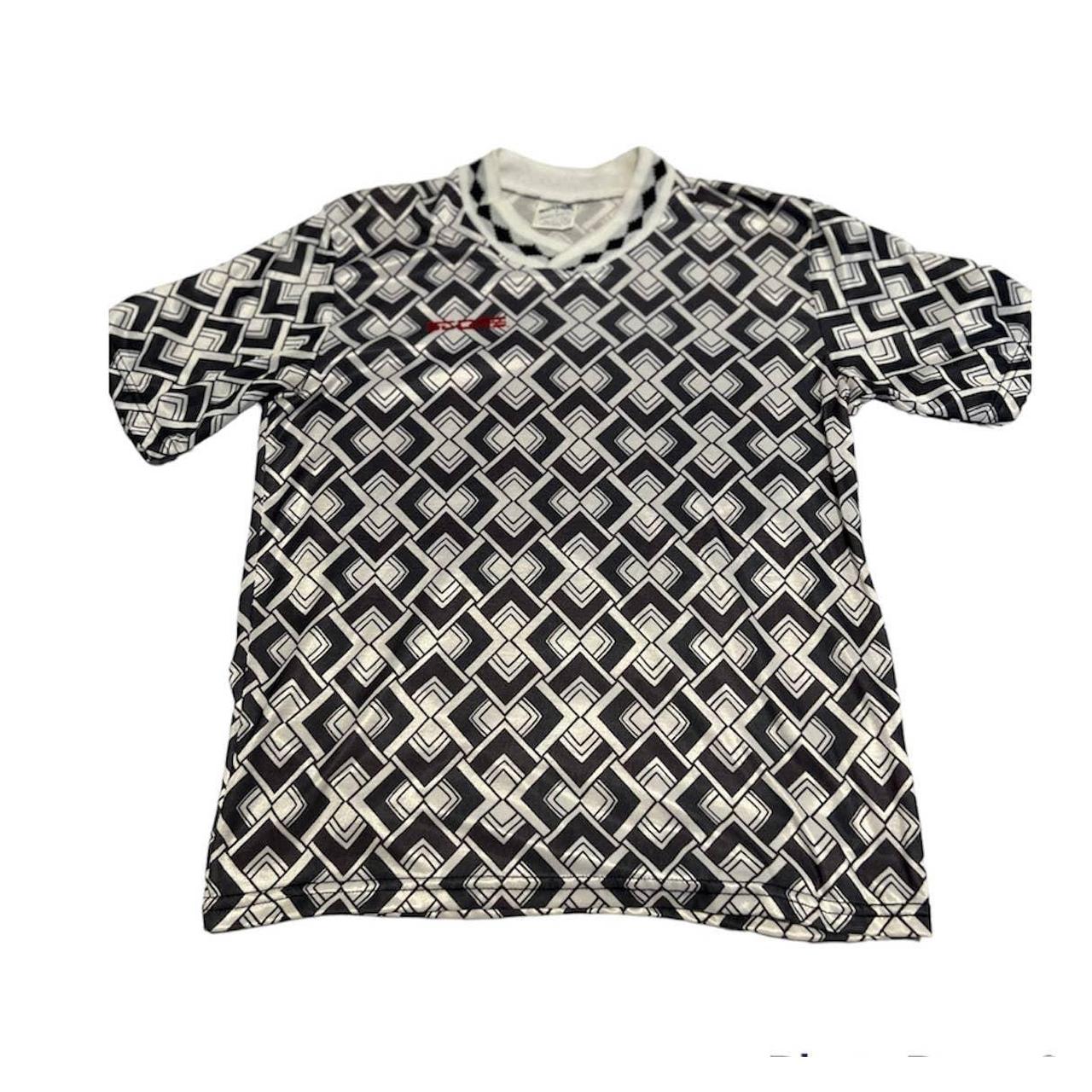 Men's Black and White Shirt Depop