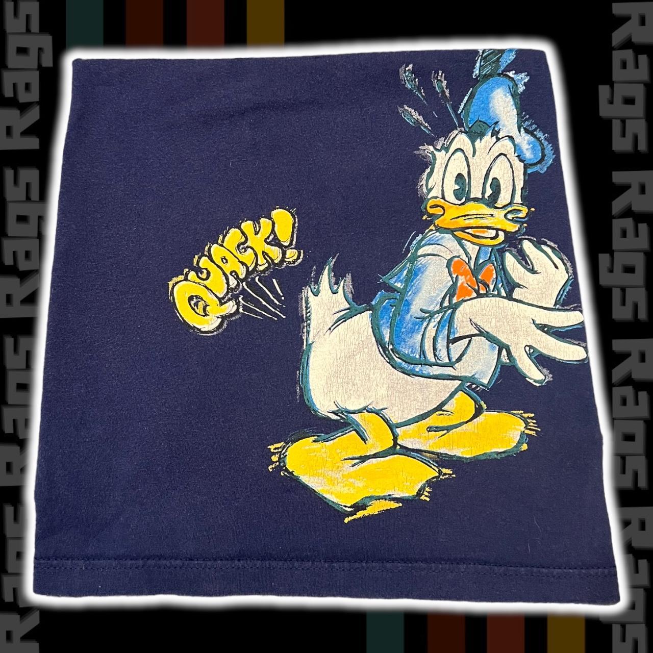Disney Donald Duck Quack! T-Shirt Navy Blue Organic... - Depop