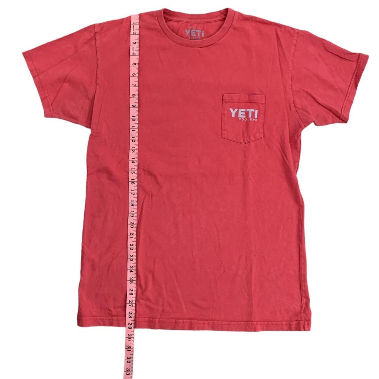 This Mens Yeti Cooler Burgundy T Shirt is in good - Depop