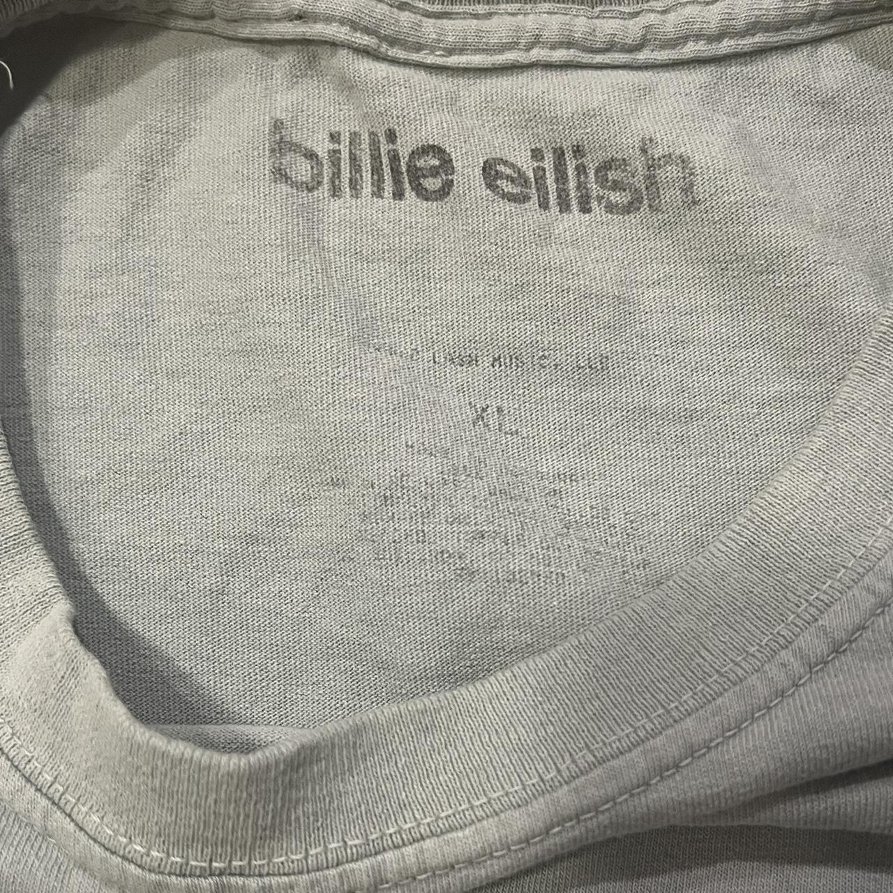 Billie Eilish happier than ever t-shirt blue gray XL... - Depop