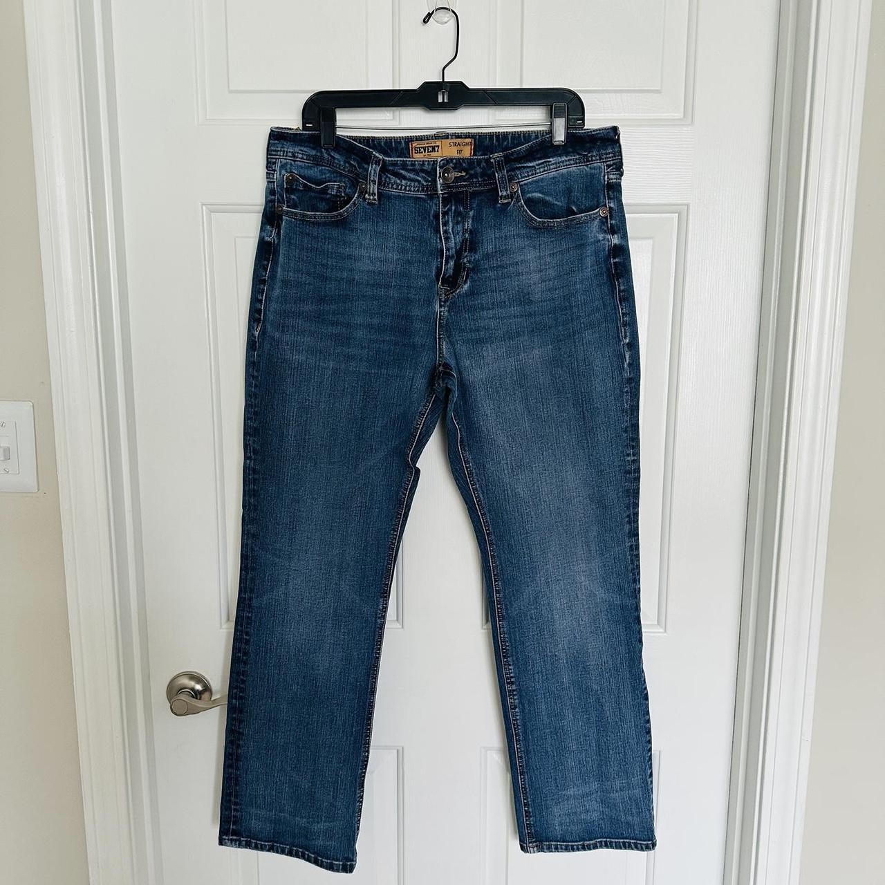Seven7 Premium Denim Co Men Straight Fit Blue Jeans... - Depop