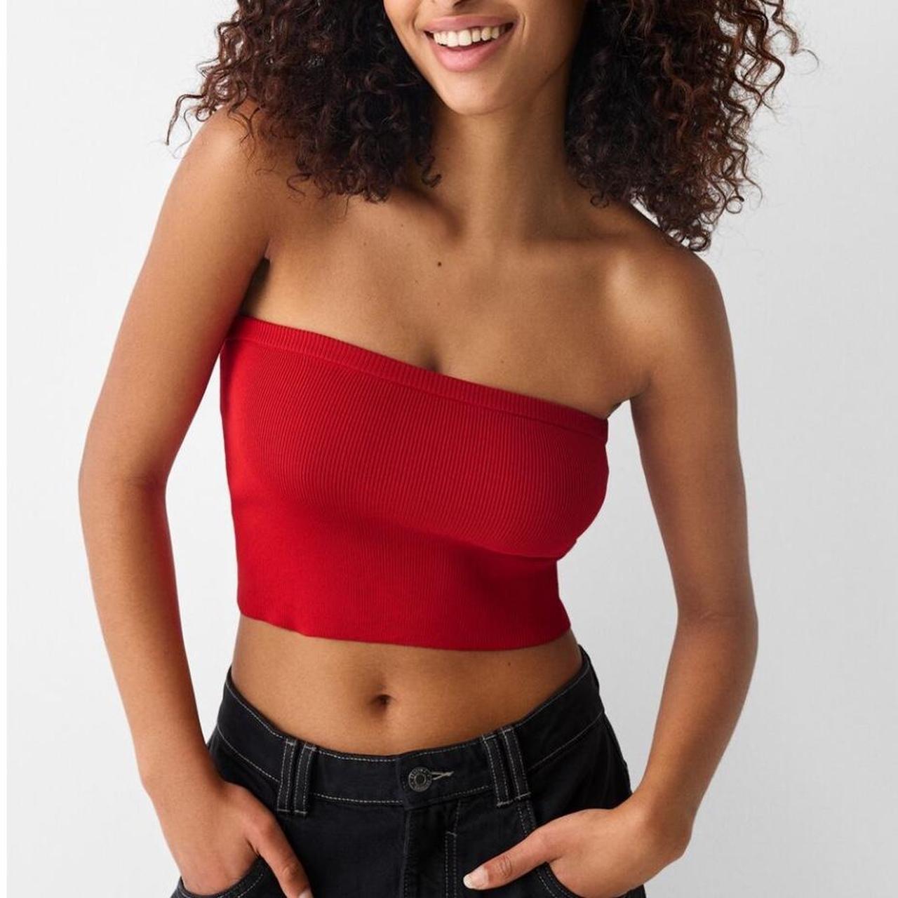 トップス BADBLOOD Tube Top red Bershka red bandeau tube top Never worn, tags attached | Depop
