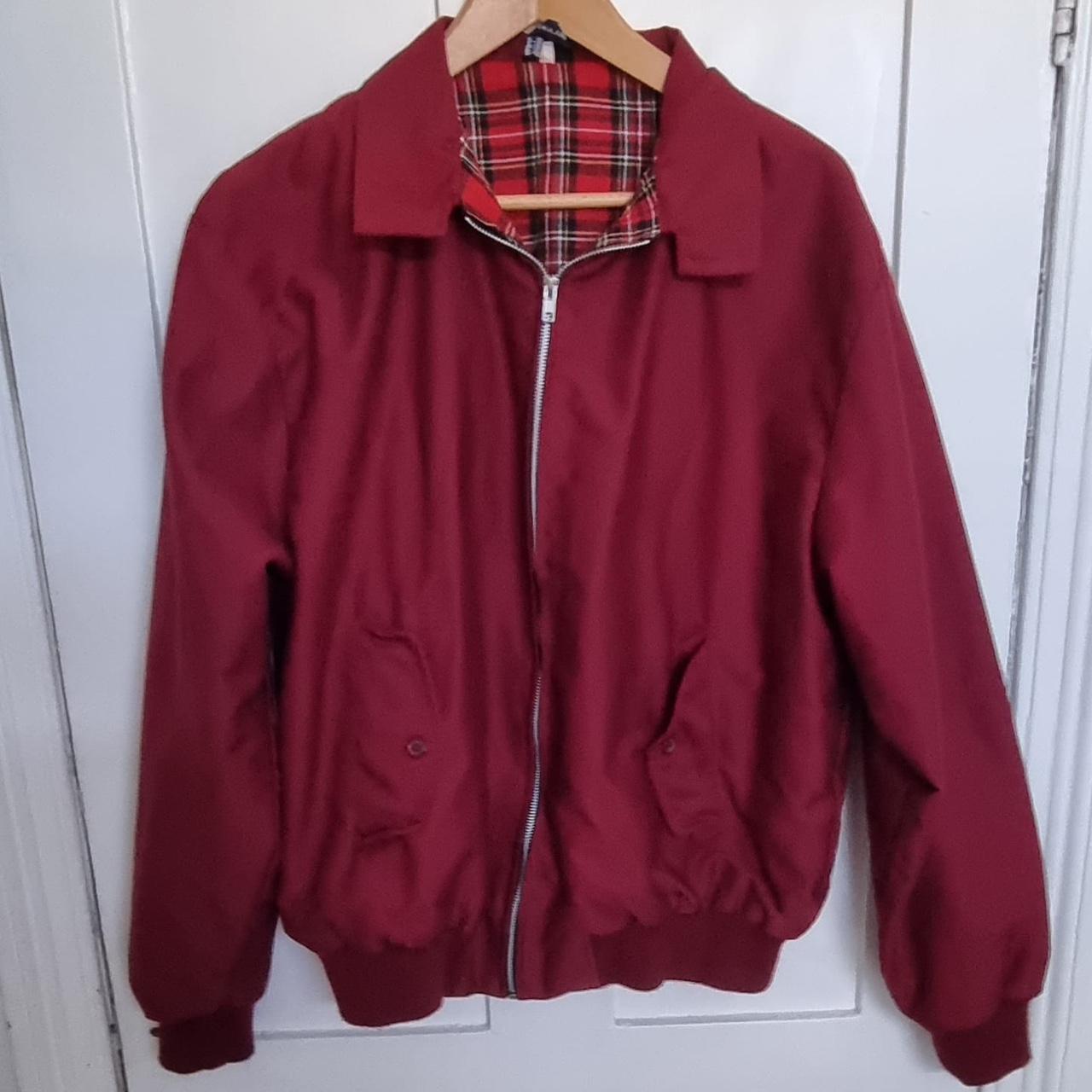 Burgundy men’s XL harrington jacket. Really good... - Depop