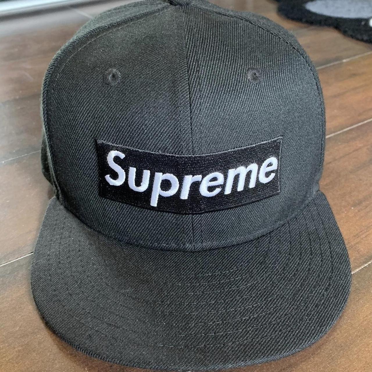 Supreme New Era Box Logo Fitted Cap in black. Size 7... - Depop