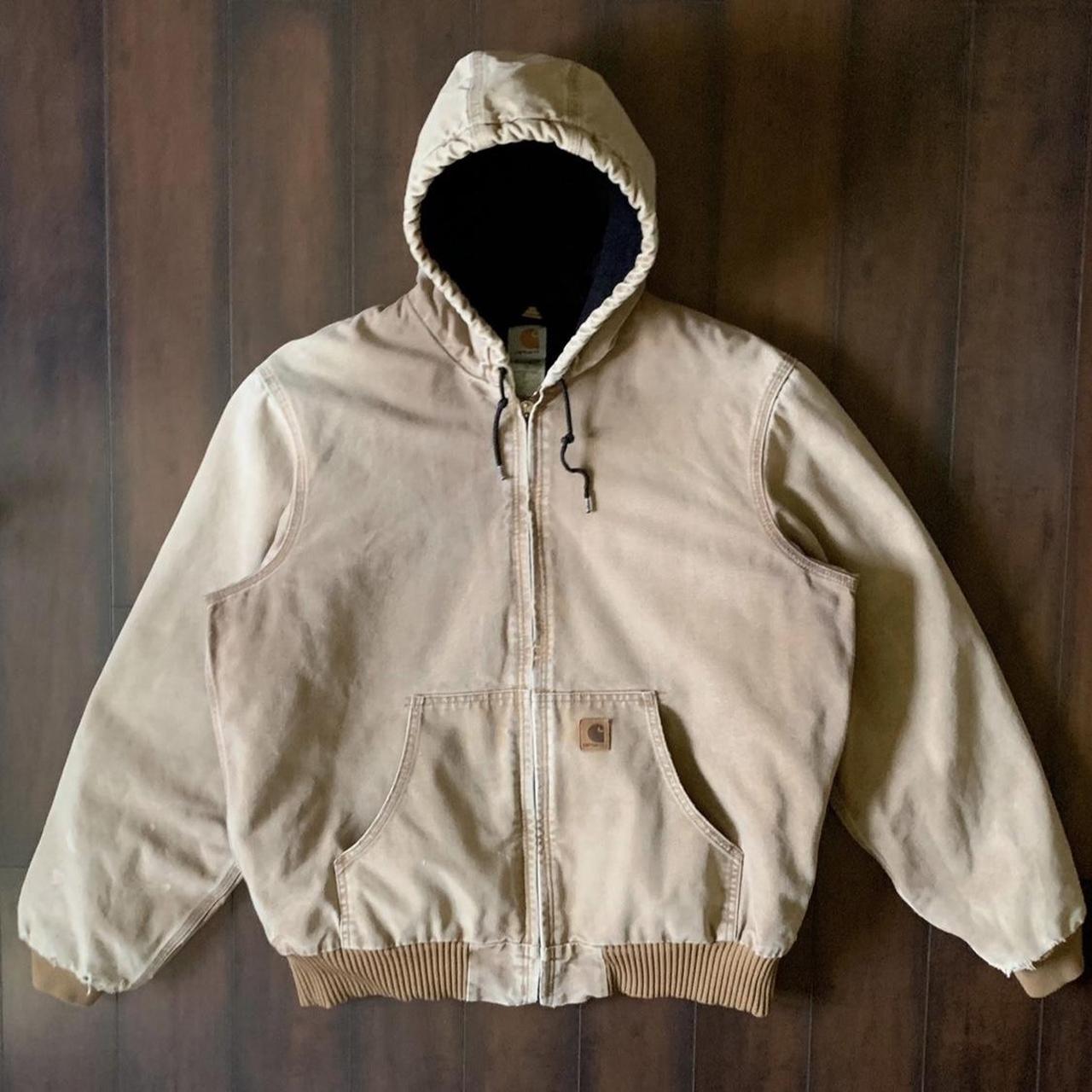 Carhartt Men's Cream Jacket Depop