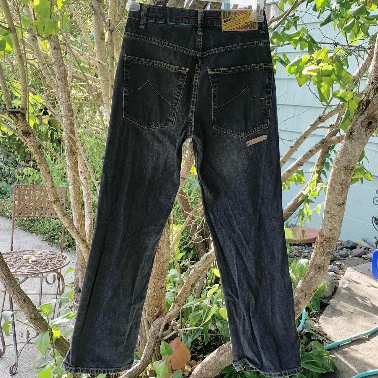 Dark wide leg y2k era streetwear/ mall goth jeans.... - Depop