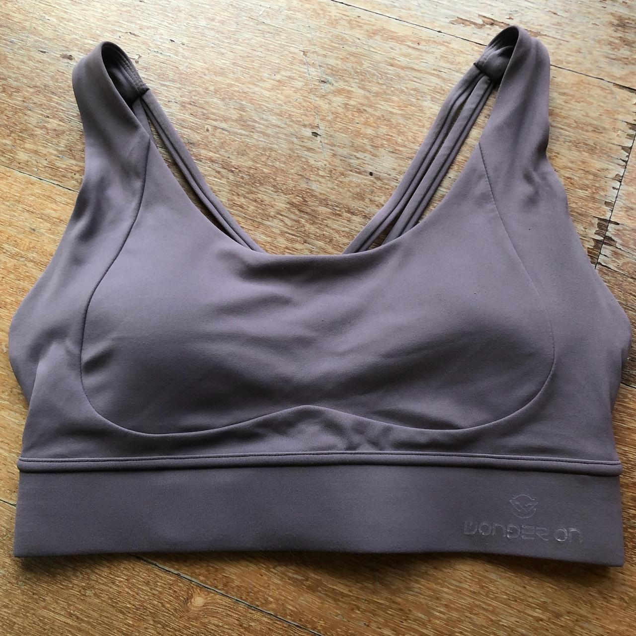 Beautiful mauve lilac strappy clasp back sports bra... - Depop