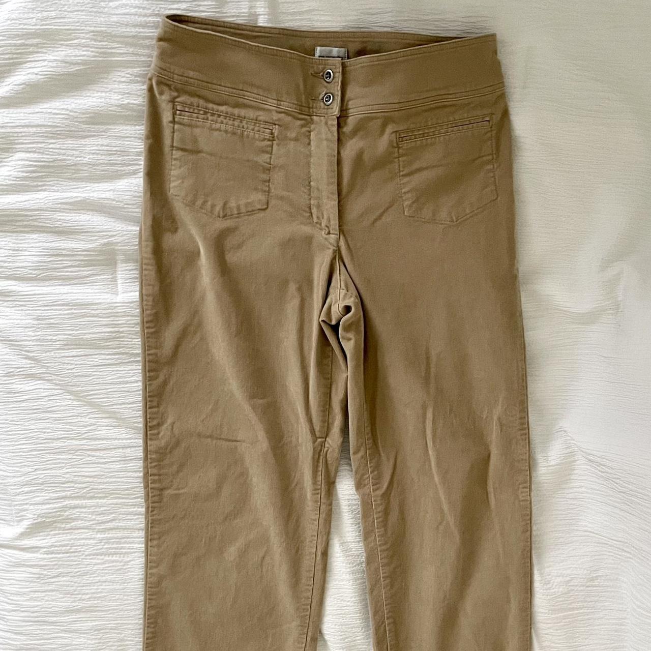 Chico's Women's Tan and Cream Trousers | Depop