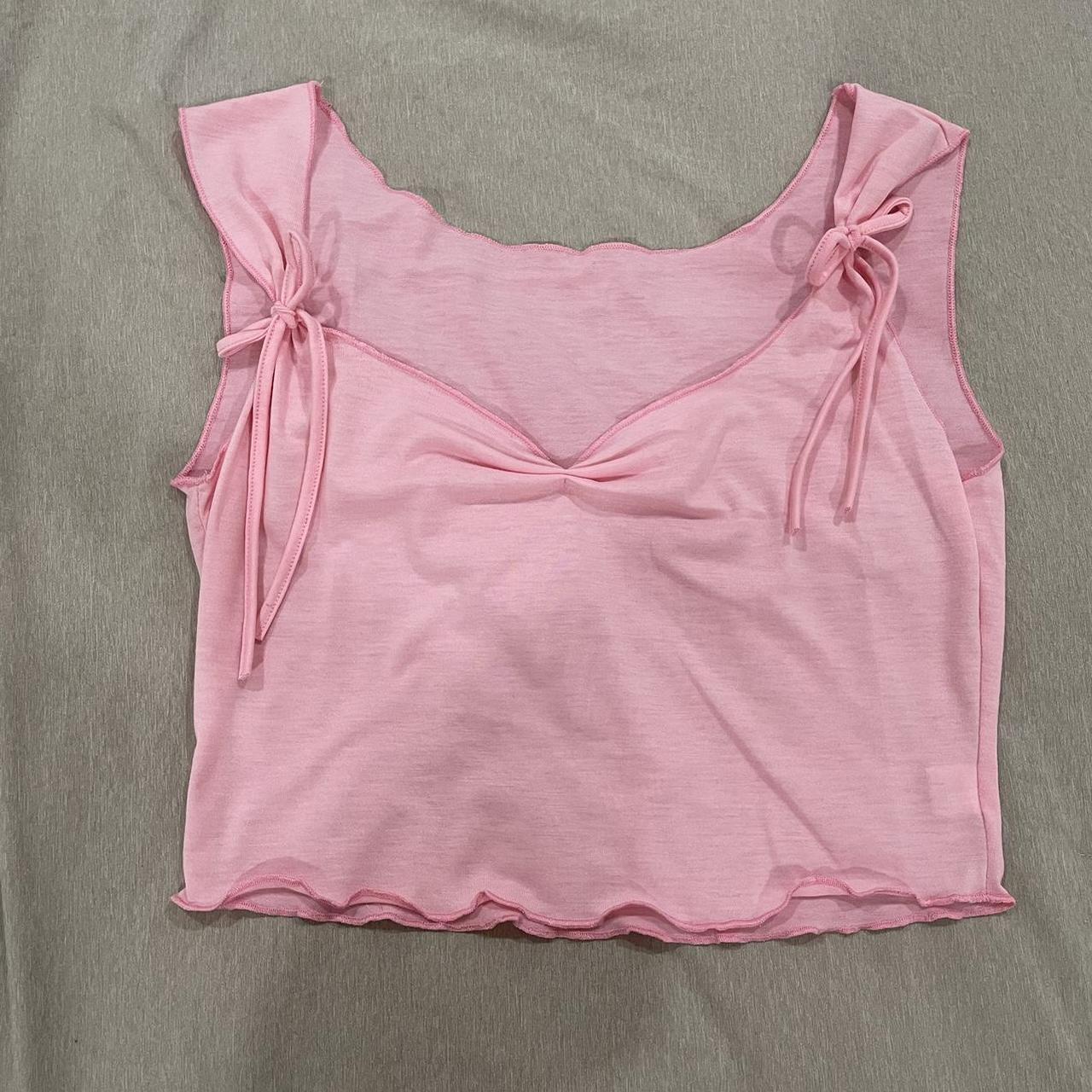 Brandy Melville Women's Pink Crop-top | Depop