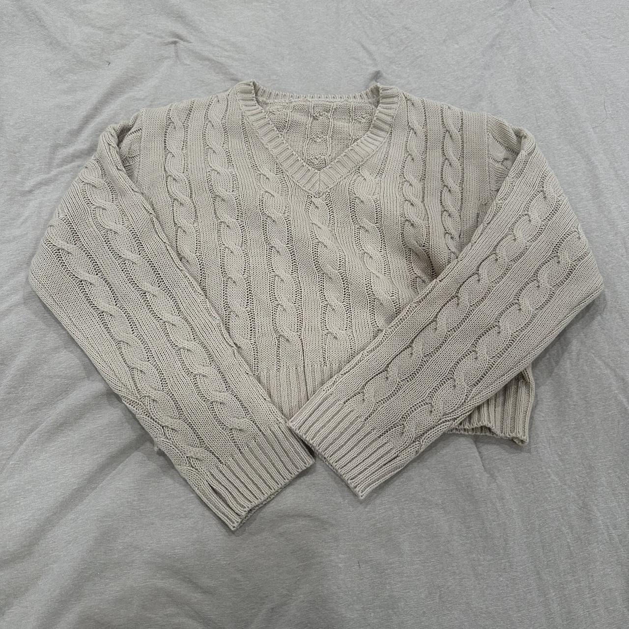 Codibook V-Neck Cropped Knitted Sweater 🎨... - Depop