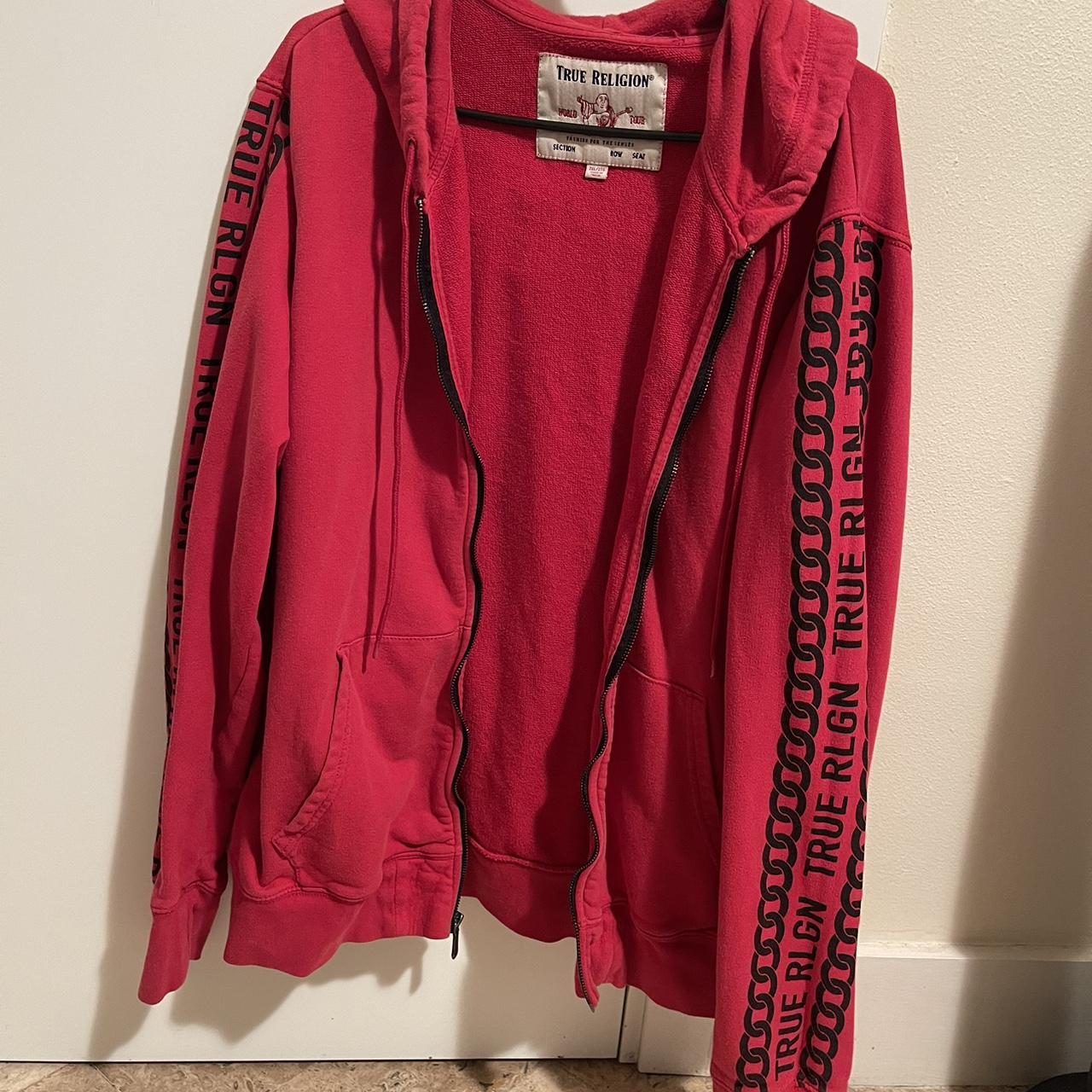 True Religion Men's Red Hoodie | Depop