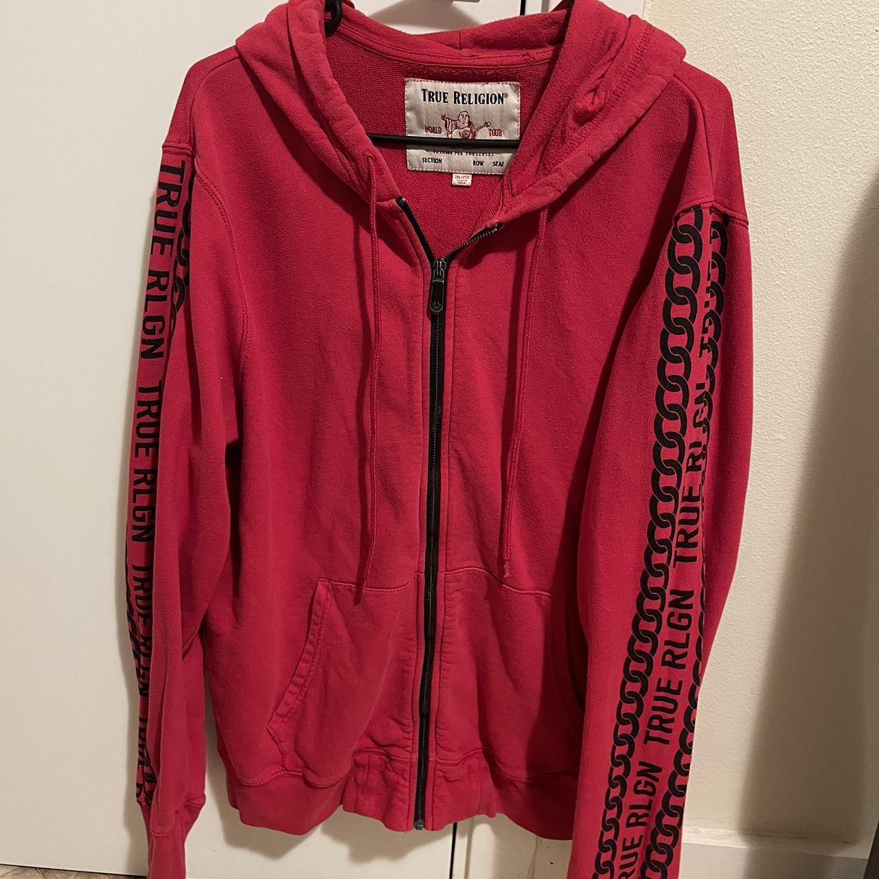 True Religion Men's Red Hoodie | Depop