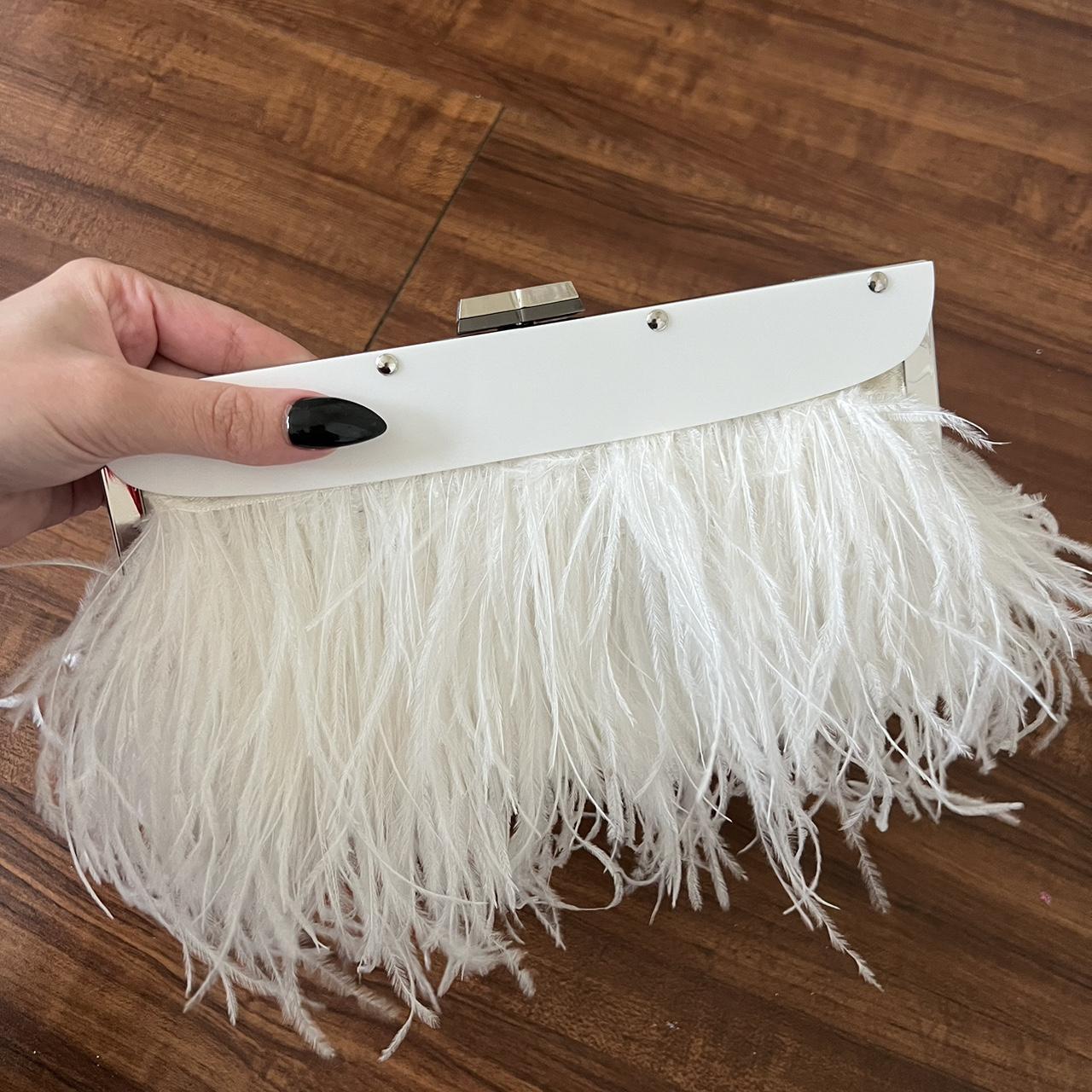 BCBG feather clutch perfect for new years a Depop