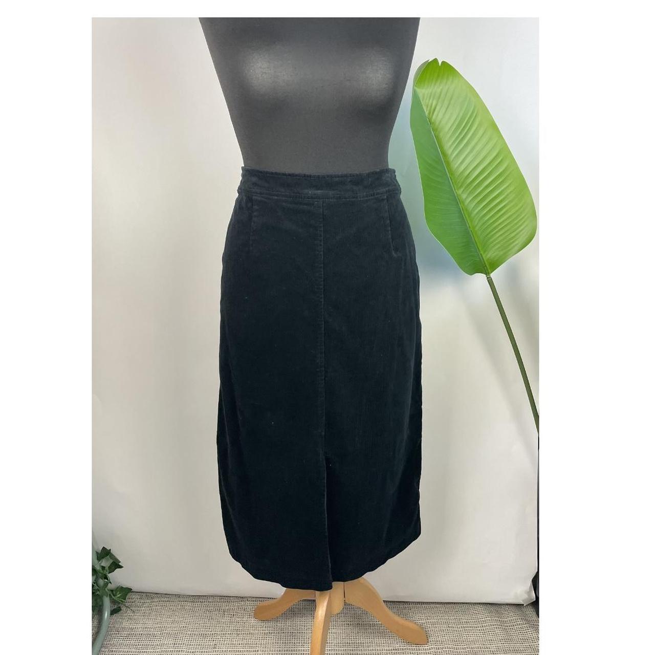 Black cord skirt top size 16