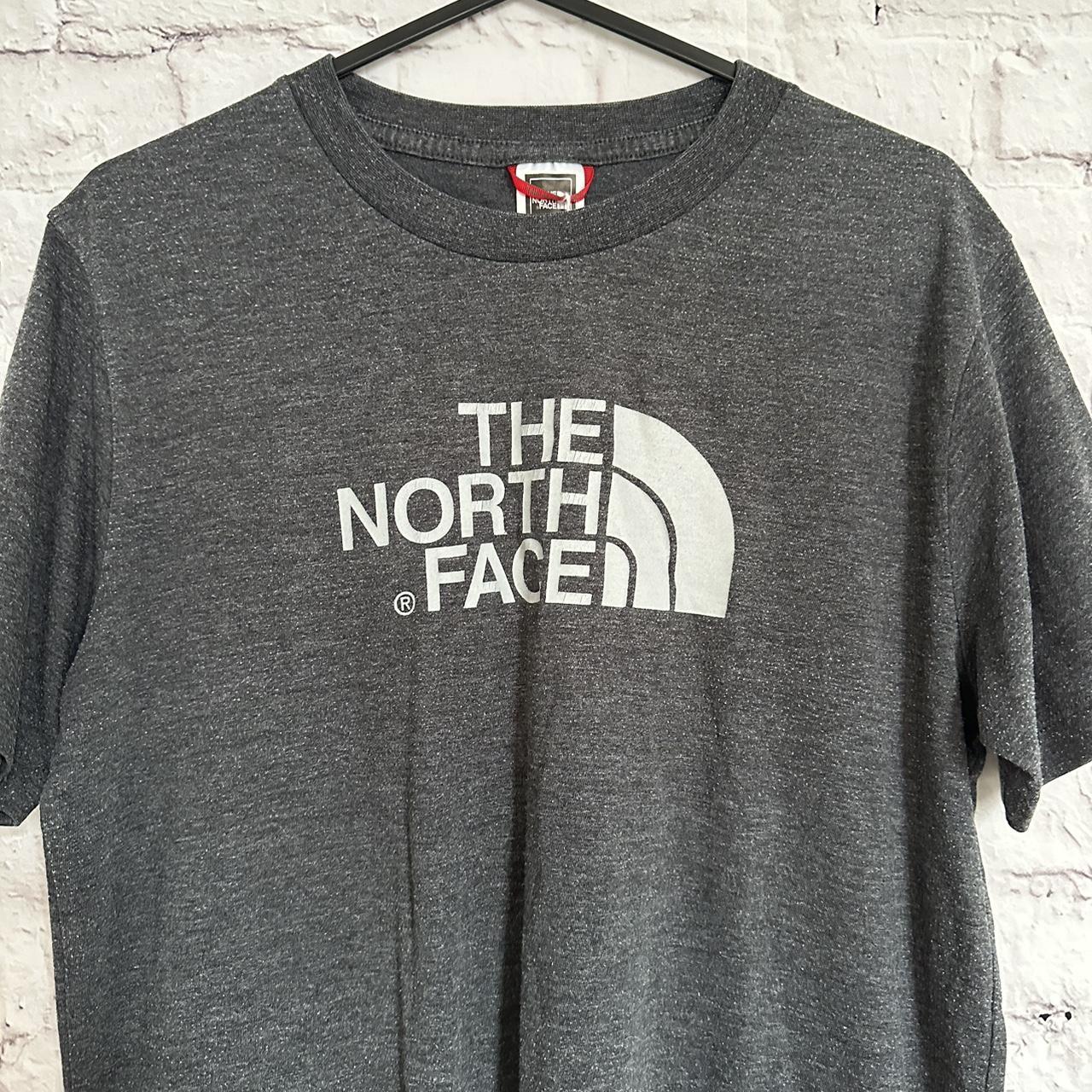 Kids Grey The North Face short sleeve T Shirt size... - Depop