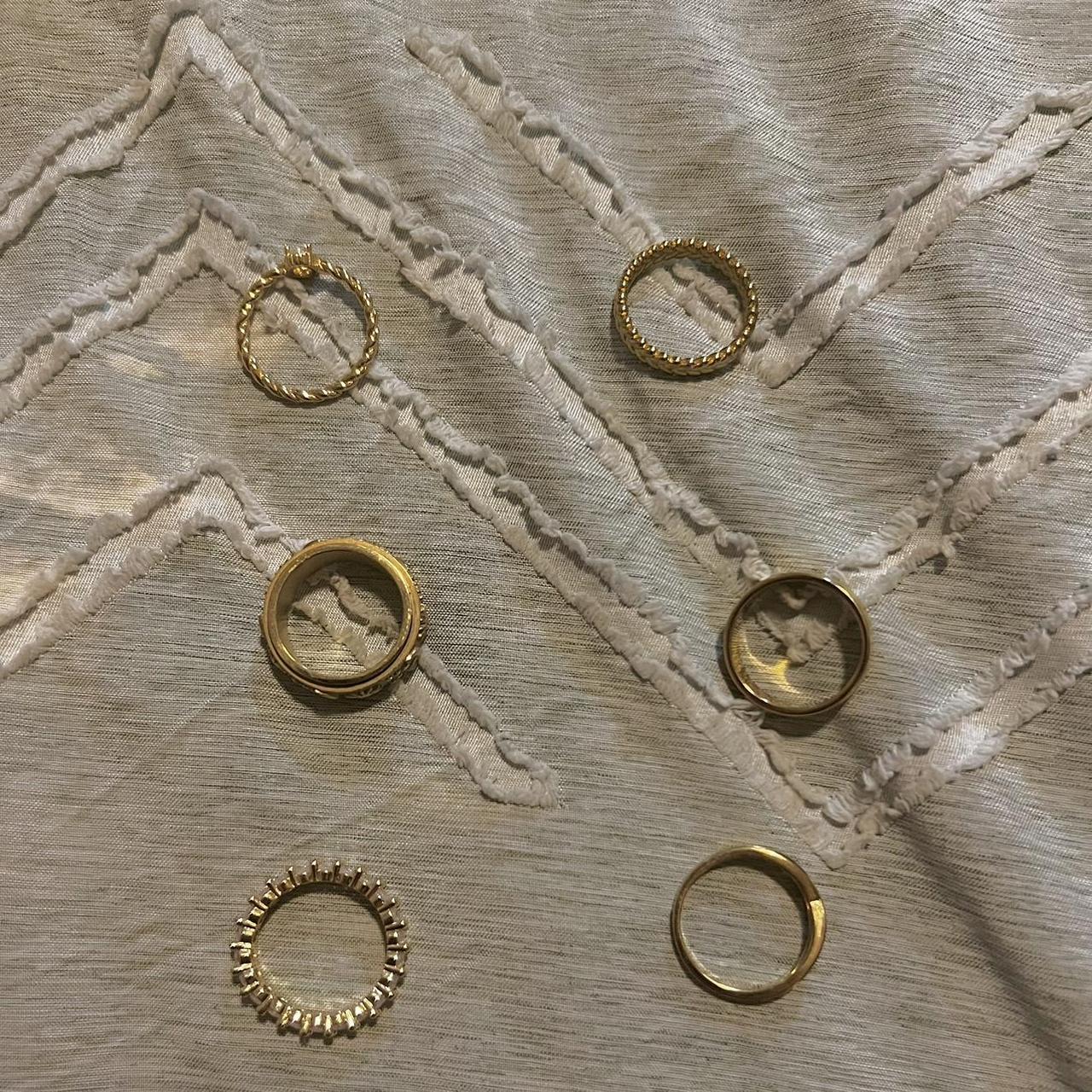Six gold ring set 3rd ring spins gold rings... Depop