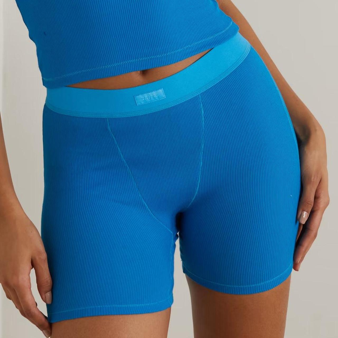 NWT Skims cotton rib boxer in Mykonos blue!💙 Size - Depop