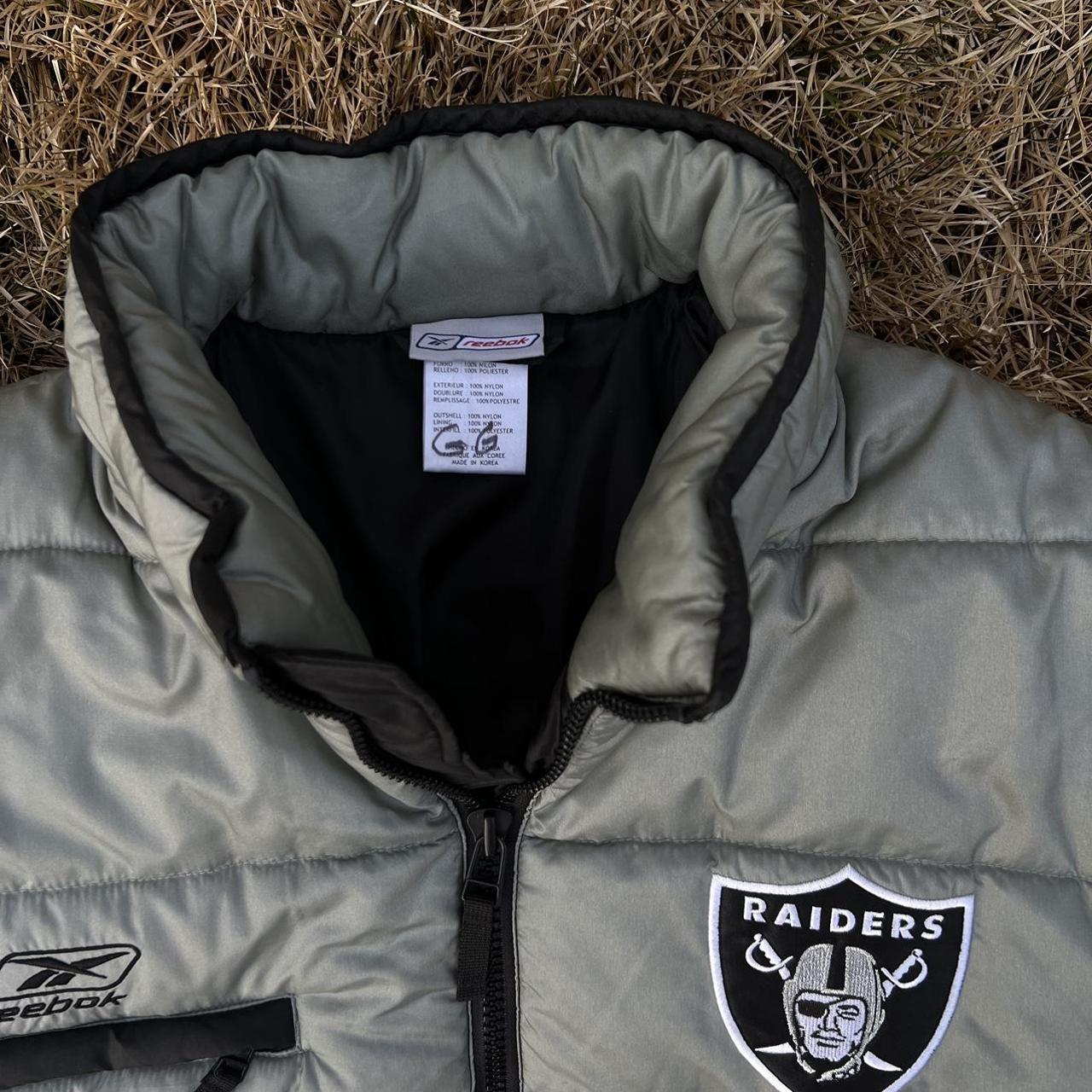 Vintage Reebok Oakland Raiders Puffer Jacket *may - Depop