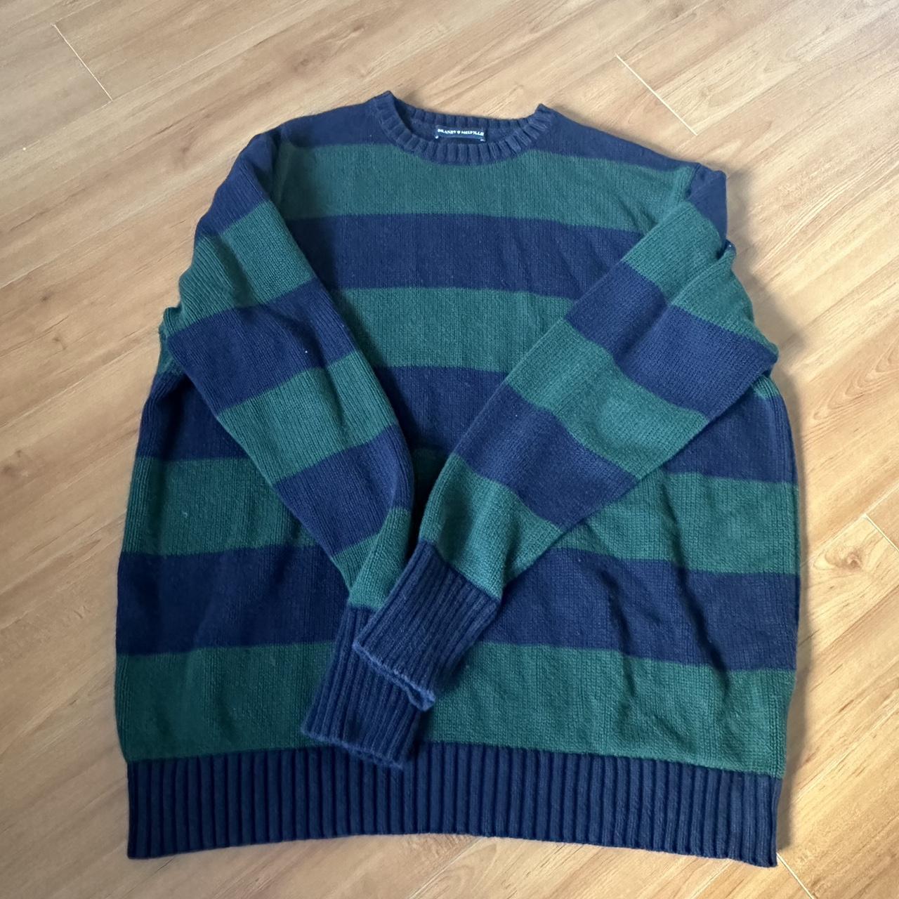 Brandy Melville Women's Blue and Green Jumper Depop