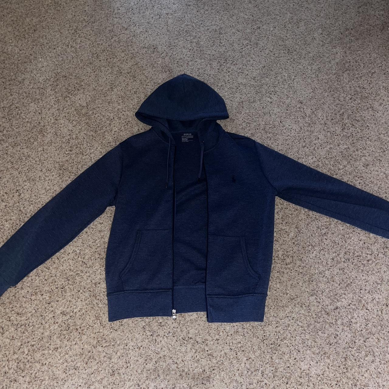 Blue Ralph Lauren zip up hoodie - Depop