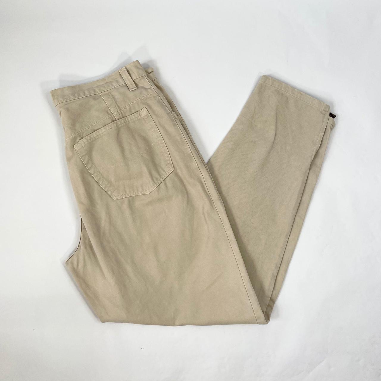 Vintage 90s cream mom jeans with high waist , zip... Depop