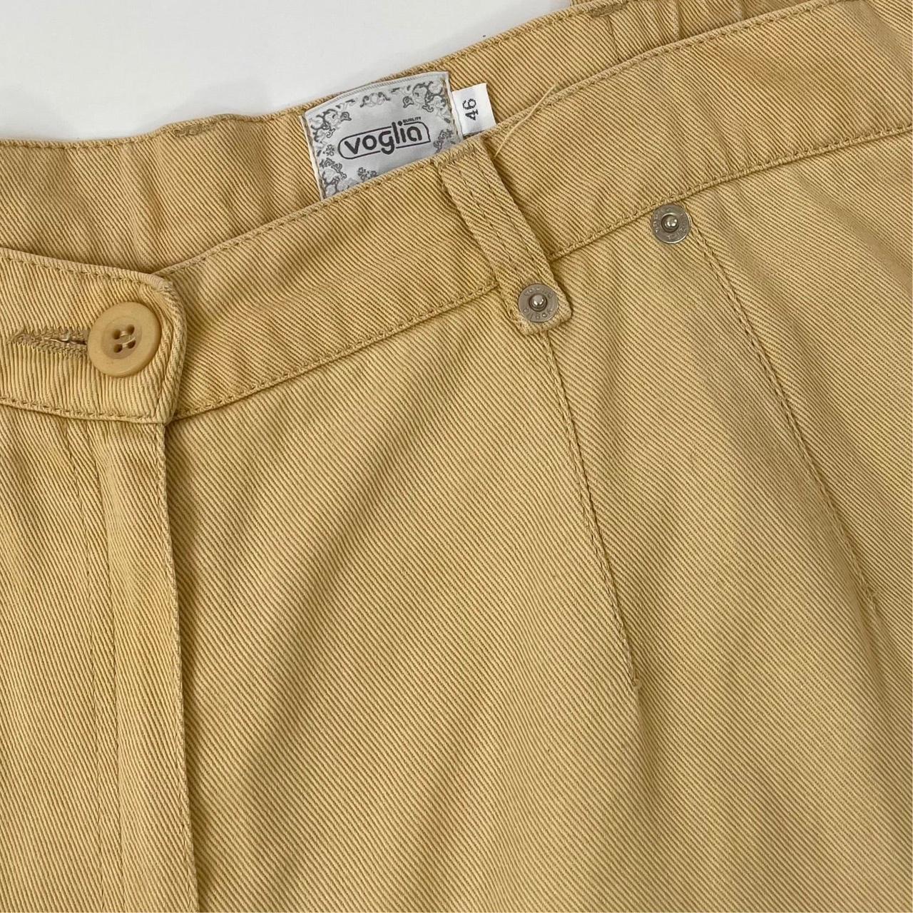 Vintage mustard yellow high waisted trousers with... - Depop