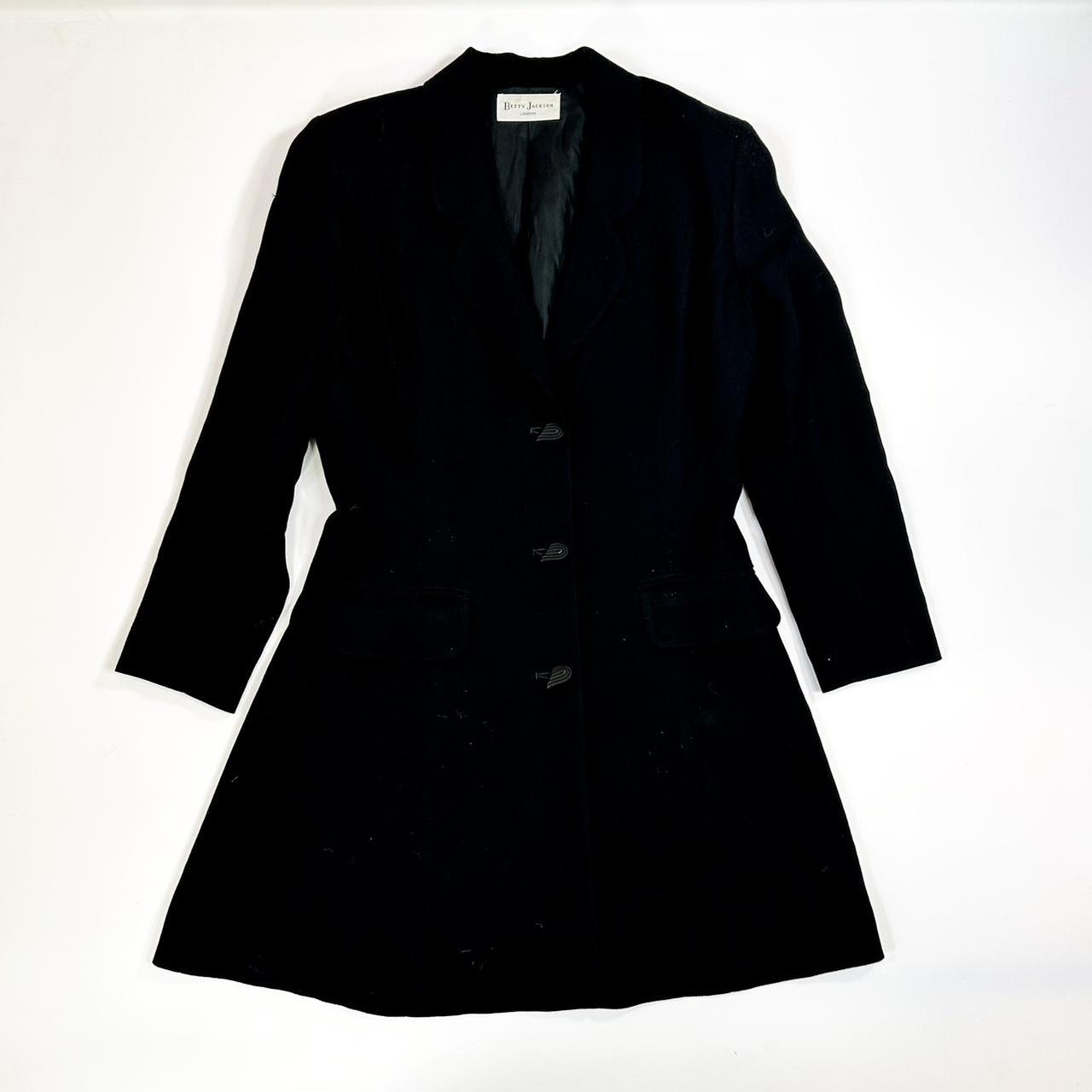Vintage Betty Jackson black longline blazer jacket... - Depop