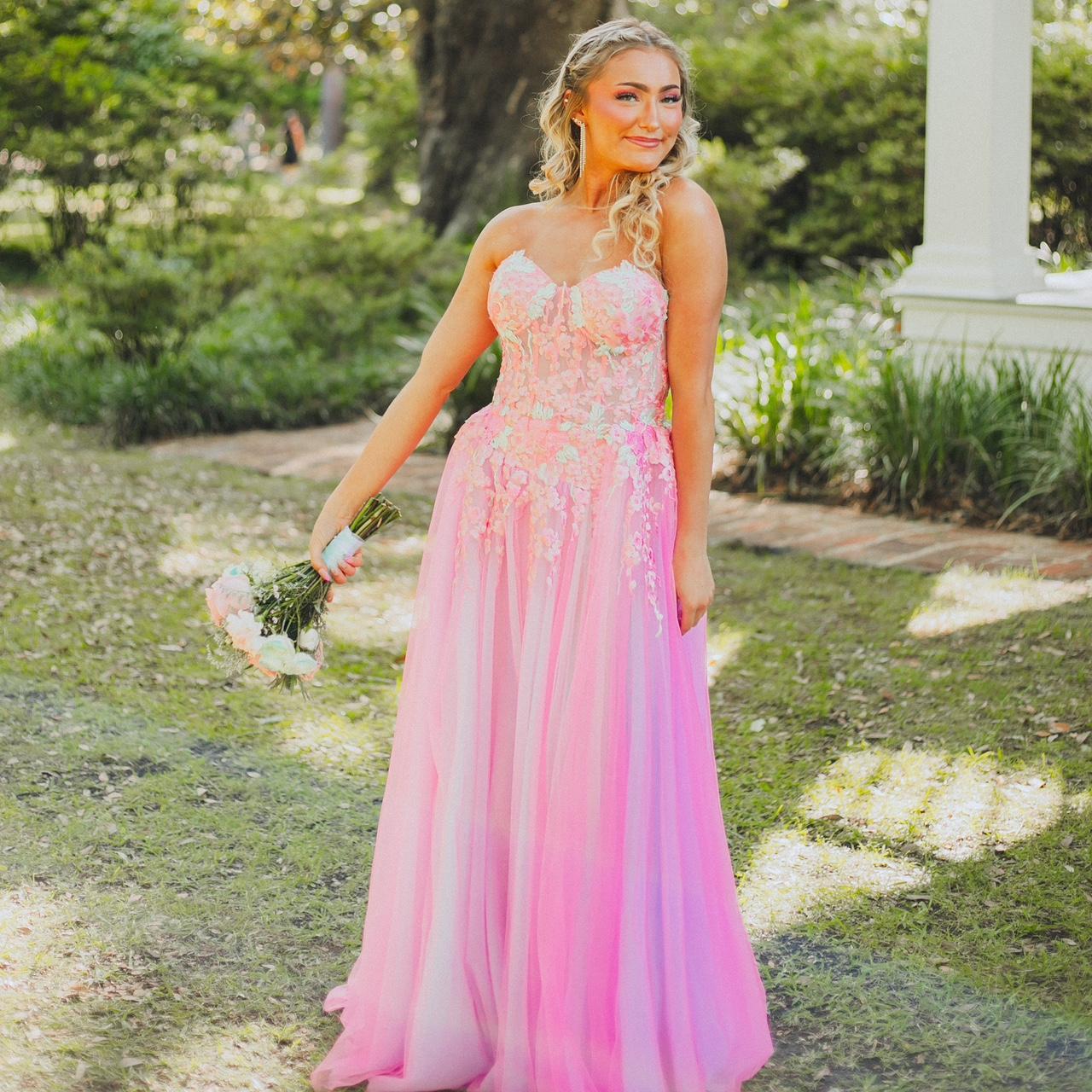 Beautiful Jovani prom dress altered to fit height... Depop