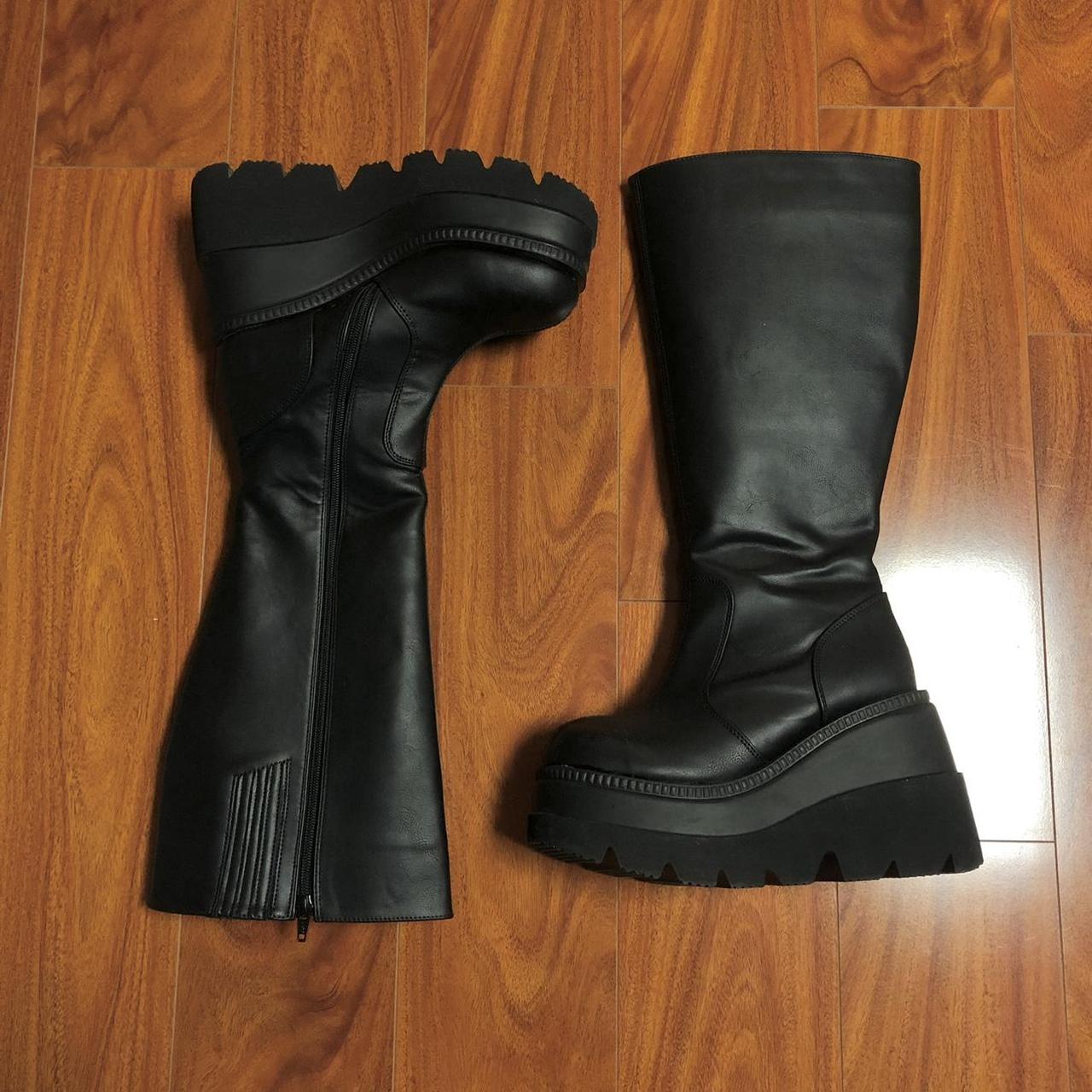 Demonia Cult Shaker 100 Wide Calf Black Vegan... Depop