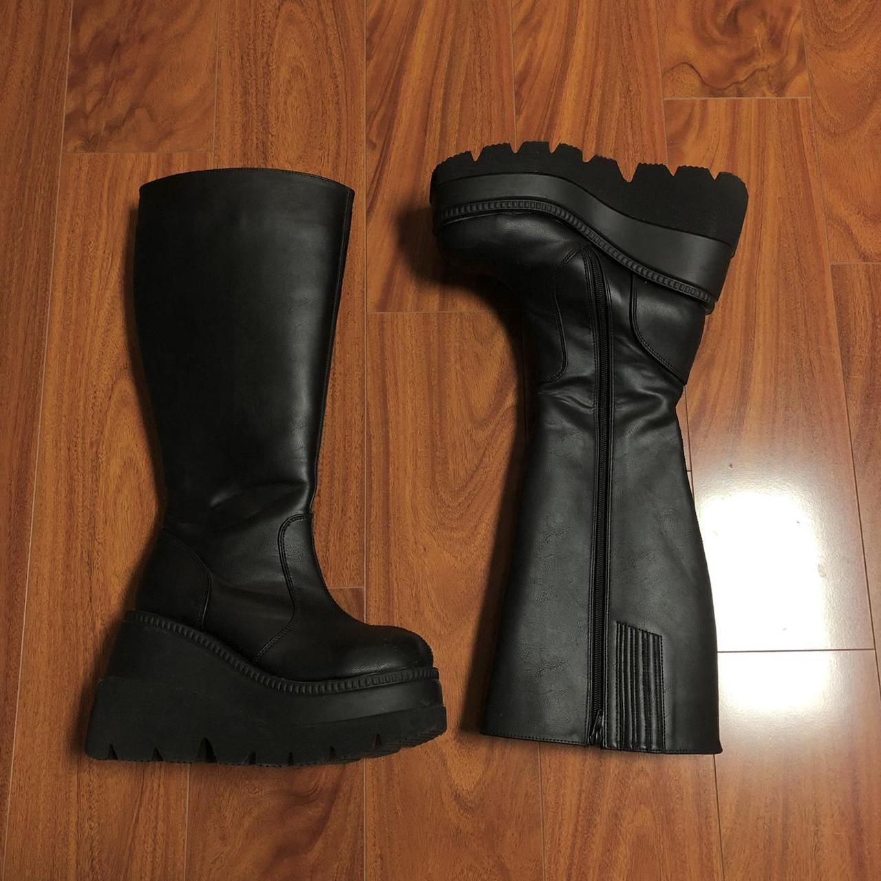 Demonia Cult Shaker 100 Wide Calf Black Vegan... Depop