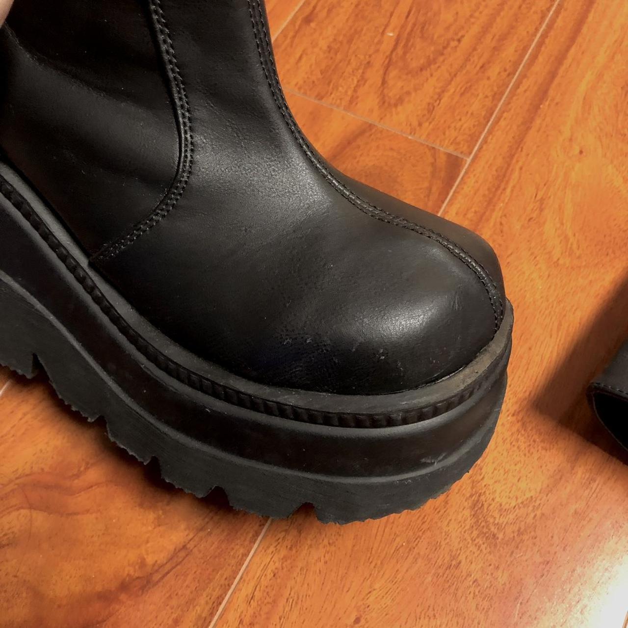 Demonia Cult Shaker 100 Wide Calf Black Vegan... Depop