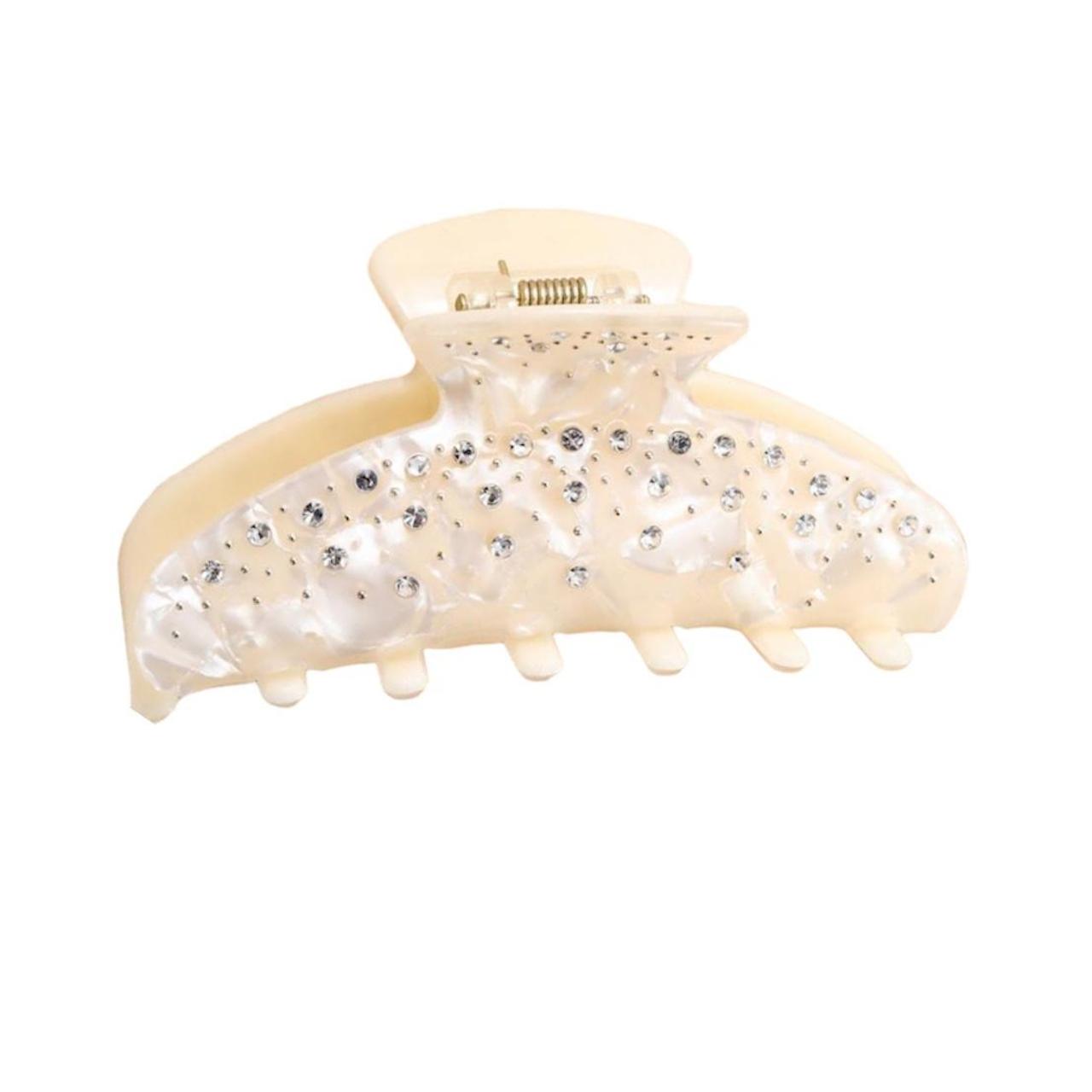 Cream Hair Clip with Rhinestones 🤍Brand new... - Depop