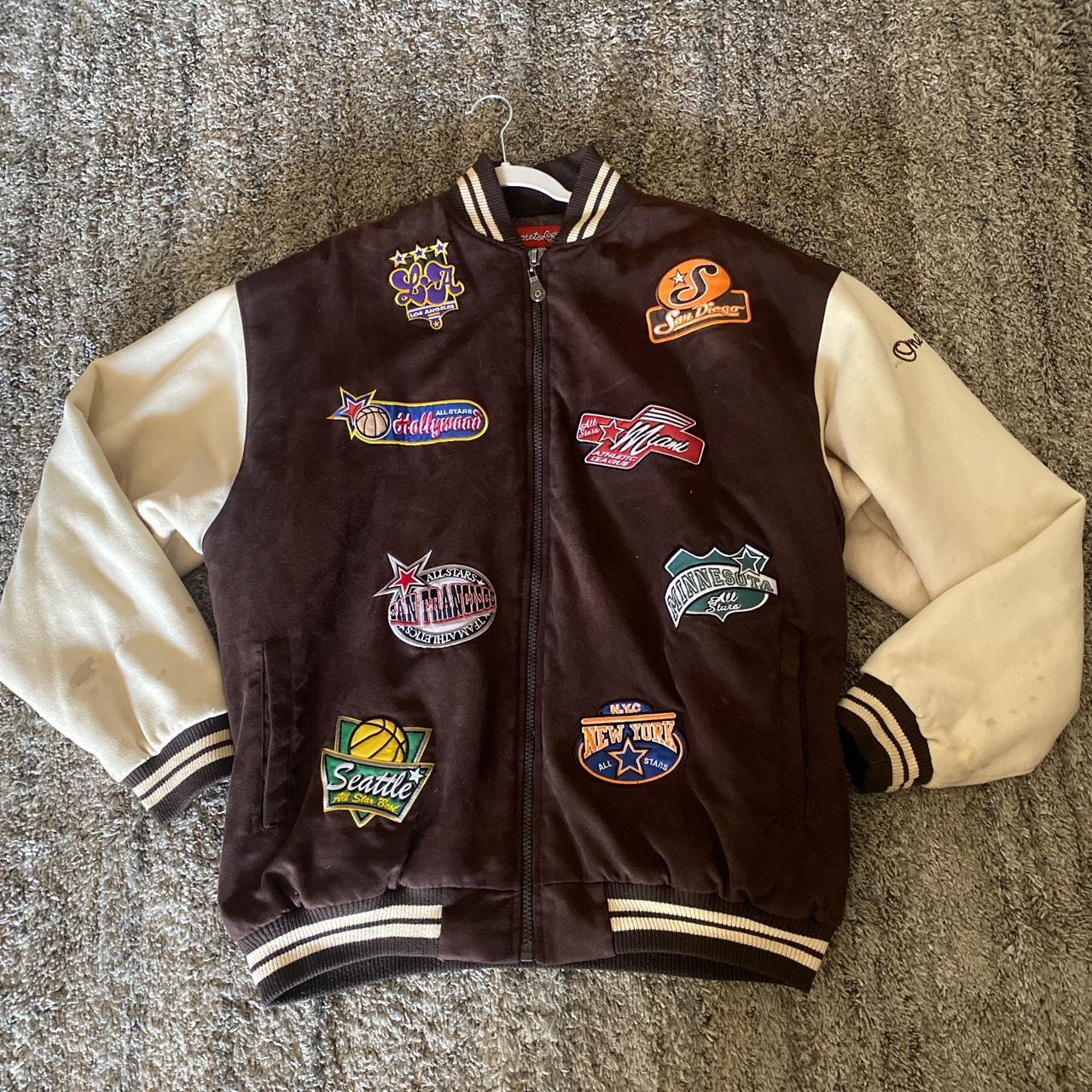 Vintage varsity jacket; size 2XL; used/worn - Depop