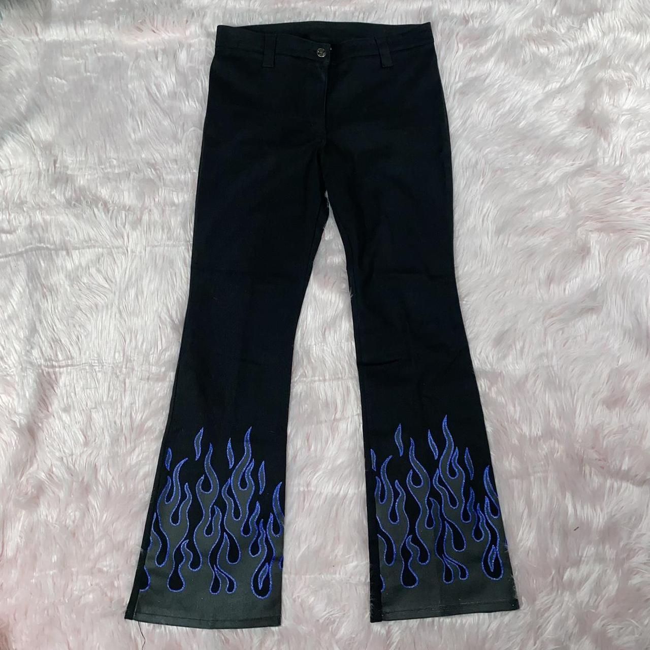 Old school Lululemon black & blue flare leggings 🖤💙 - Depop