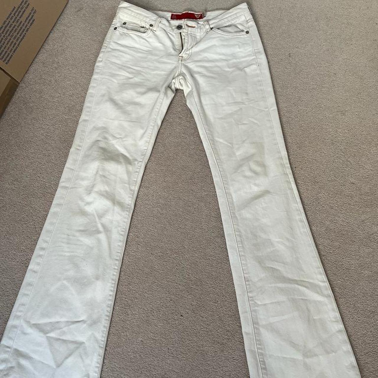 Cutest White Vintage Guess Jeans!! Low/Low-Mid-Rise... - Depop