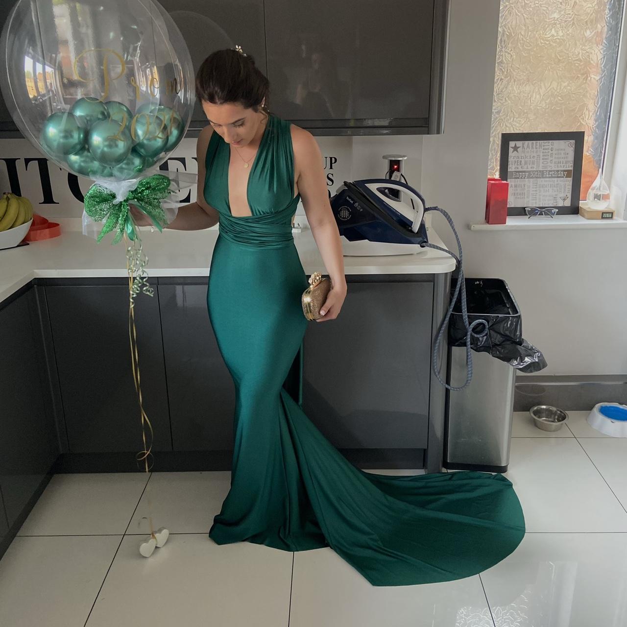 Khaki green best sale prom dress