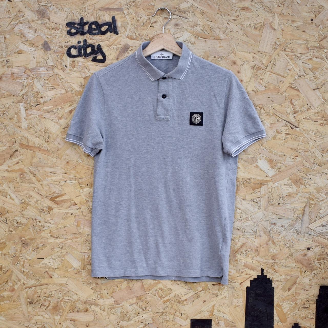 Stone Island Polo Shirt 🧭 Grey short sleeved... - Depop