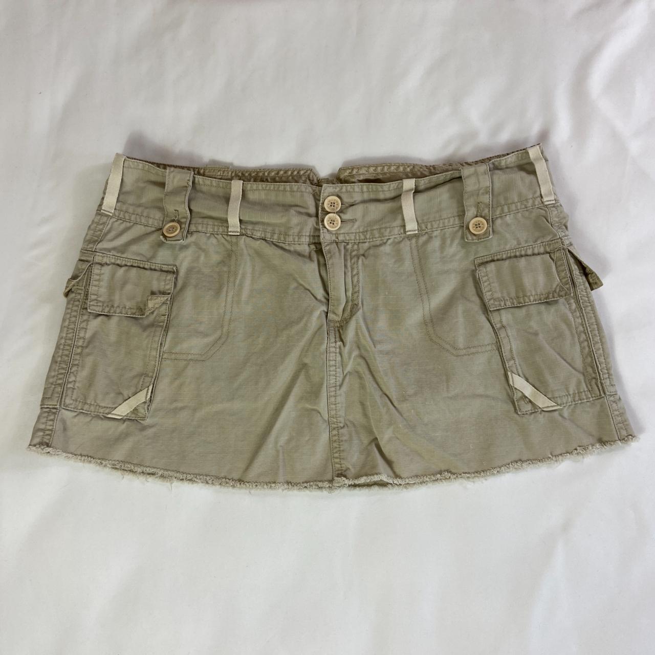 beige khaki micro mini cargo skirt The cutest... - Depop